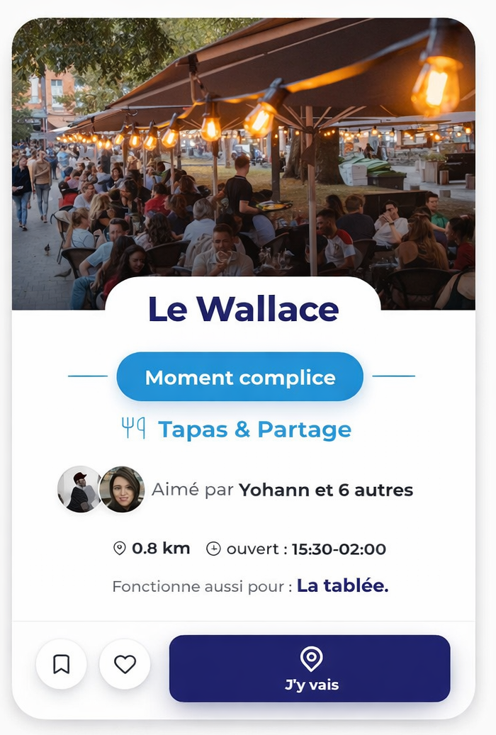 Carte de lieu recommandée par des amis sur Weespoke