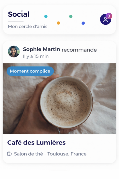 Interface mobile de l’application Weespoke