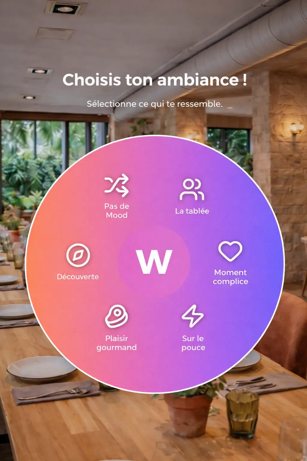 Roue de sélection de mood Weespoke